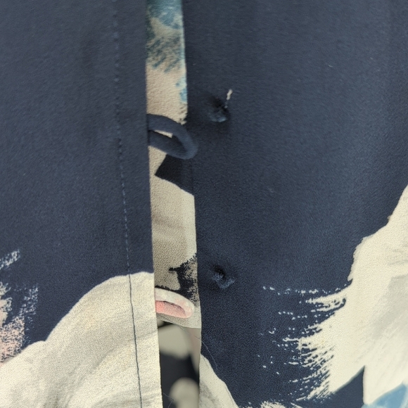 Reitmans V Neck Floral Maxi Dress Blue White XS bohemian preppy wedding classic - Picture 10 of 10